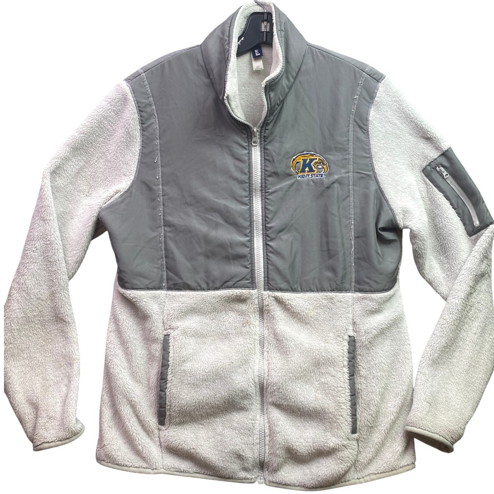 Kent State Jackets‎ Womens Extra Large Gray Fleece Full Zip Athleisure Outdoors